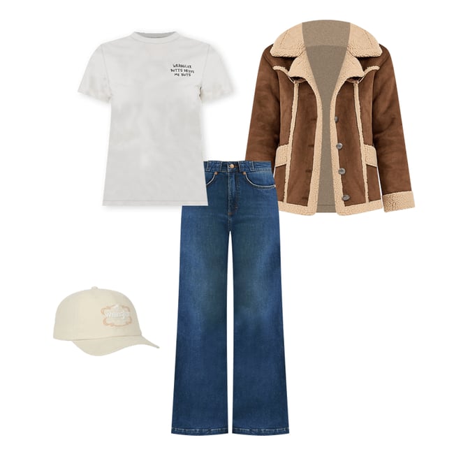 Women's Wrangler Faux Shearling Barn Coat in Brown