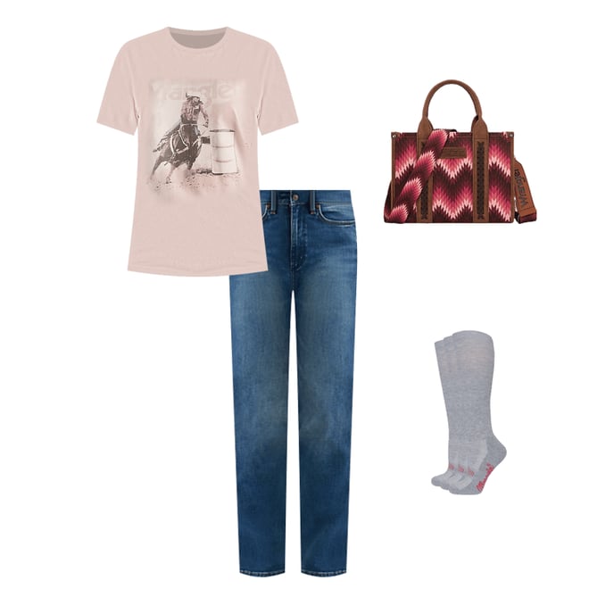 Women's Barrel Racer Tee in Peach Whip
