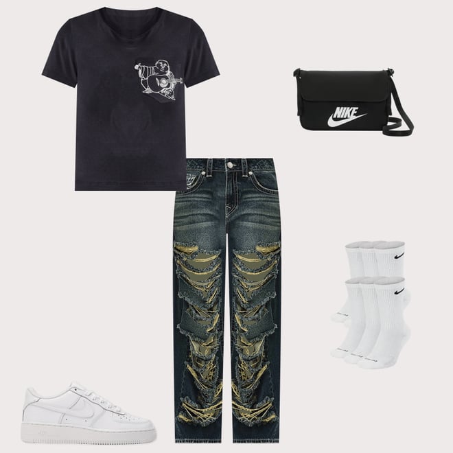 True Religion Embroidered Buddha Tee