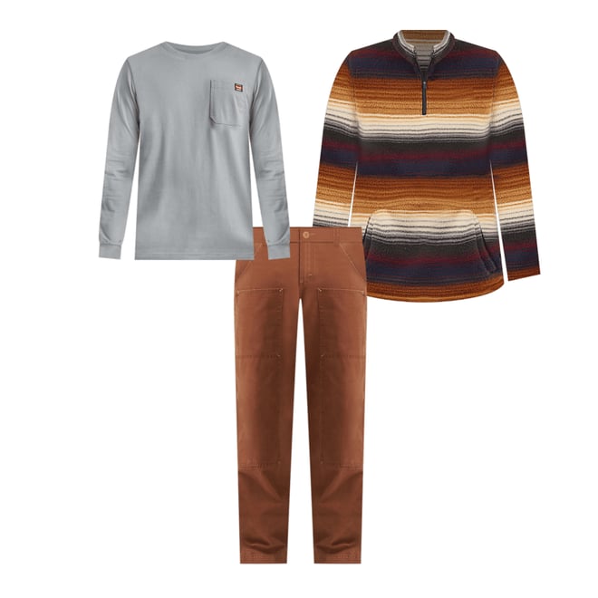 Men's Wrangler® Striped Quarter-Zip Sherpa Pullover in Sunset Stripe