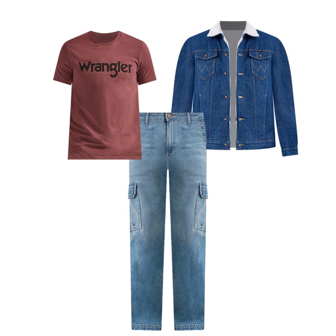 Men's Utility Denim Cargo in Mid Blue