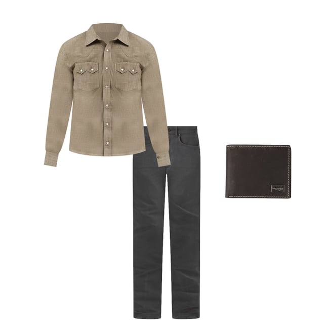 Men's Cody Johnson Two Pocket Western Snap Shirt in Olive