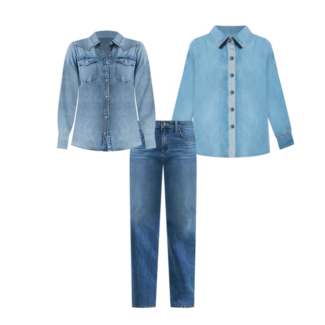 Women's Two Toned Denim Snap Front Shirt | Women | Lee®