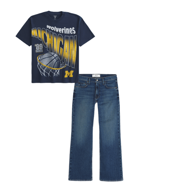 Boxy Michigan Wolverines Graphic Tee