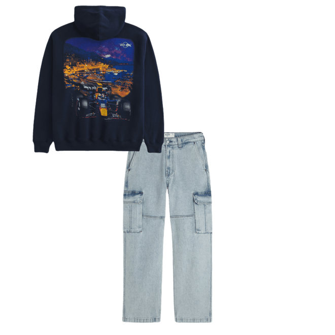 Light Wash Baggy Cargo Jeans