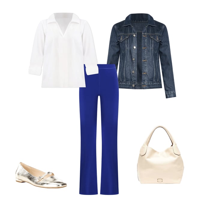 Lucky Brand Tomboy Trucker Long Sleeve Point Collar Denim