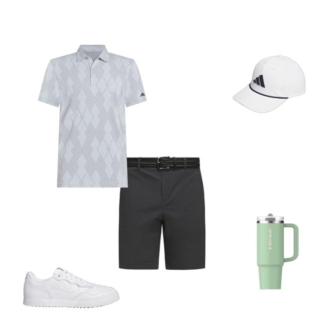 V12 golf Men's Polo Shirts 美品 Callaway Men's Swing Tech Allover Chevron Print Polo