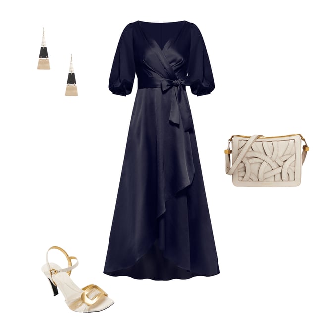 新作セール DKNY ワンピース Balloon Sleeve Faux Wrap Dress DKNY Balloon-Sleeve Faux-Wrap Gown - Macy's