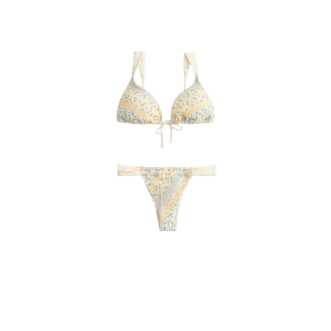 Smocked High-Leg Cheekiest Bikini Bottom