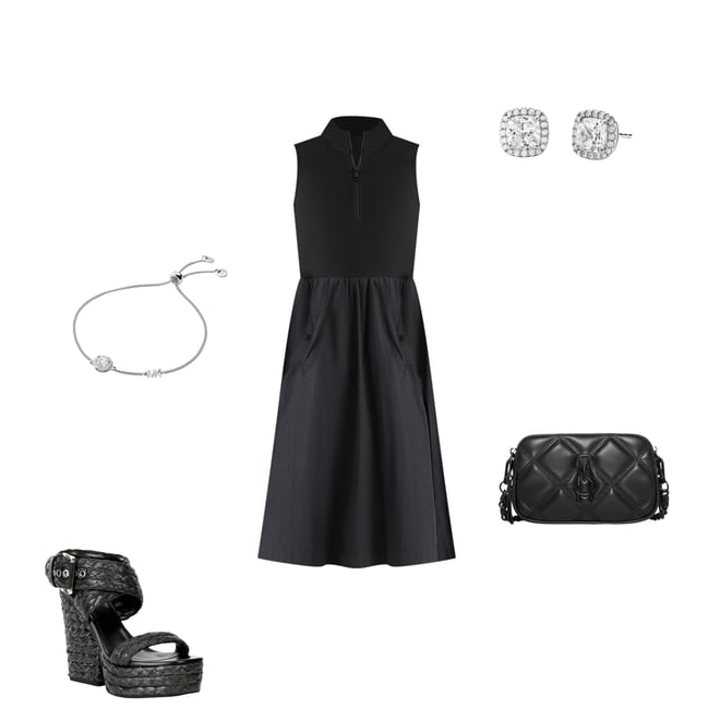 【Steve Madden】ミディ丈 BERLINドレス／大人フェミニンな1枚 BERLIN White Women's Mock Neck Midi Dress – Steve Madden