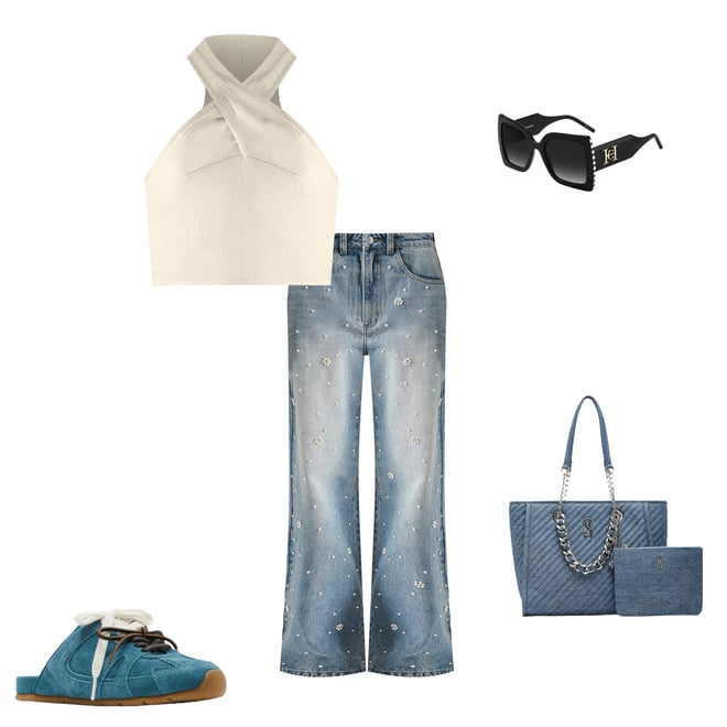 Steve Madden Katt Denim Tote Bag with Pouch | Dillard's