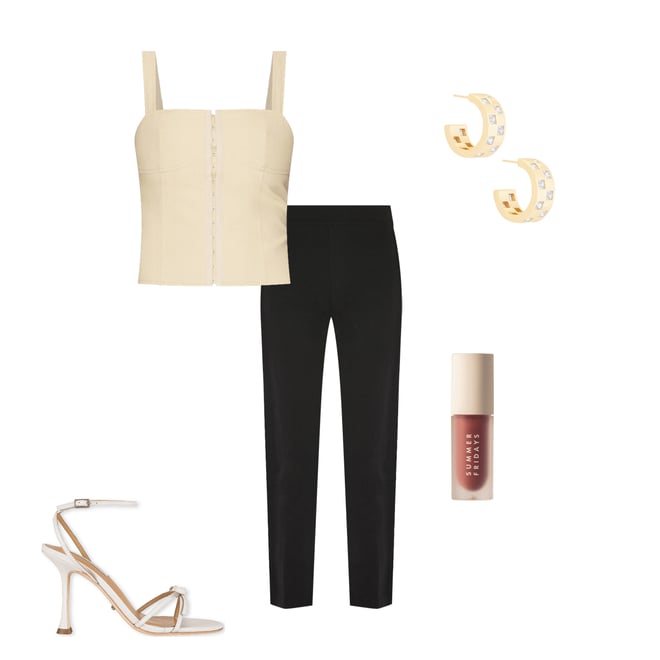 1st bundle featuring 4 items which compliment SPANXsmooth™ PerfectFit Ponte Slim Straight Pant in Black