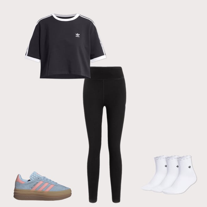 ★ adidas★ 3S loose crop tee black JC8149 adidas 3s Loose Crop Top 'Black' JC8149