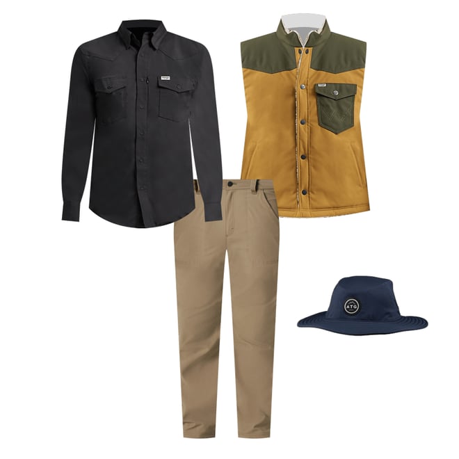 Wrangler All Terrain Gear Men's Tech Range Reversible Vest in Bistre