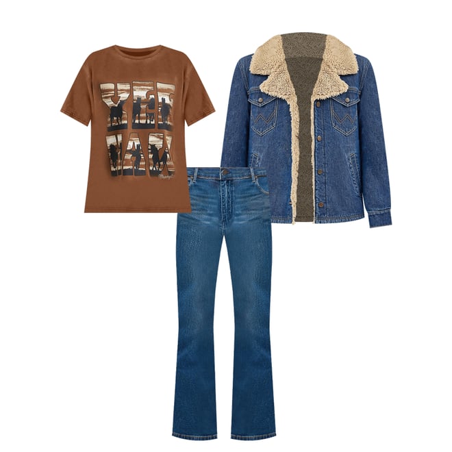 Women's Western Sherpa Lined Denim Range Coat in Ink Denim