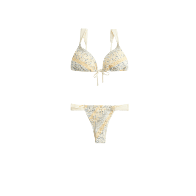 Smocked High-Leg Cheekiest Bikini Bottom