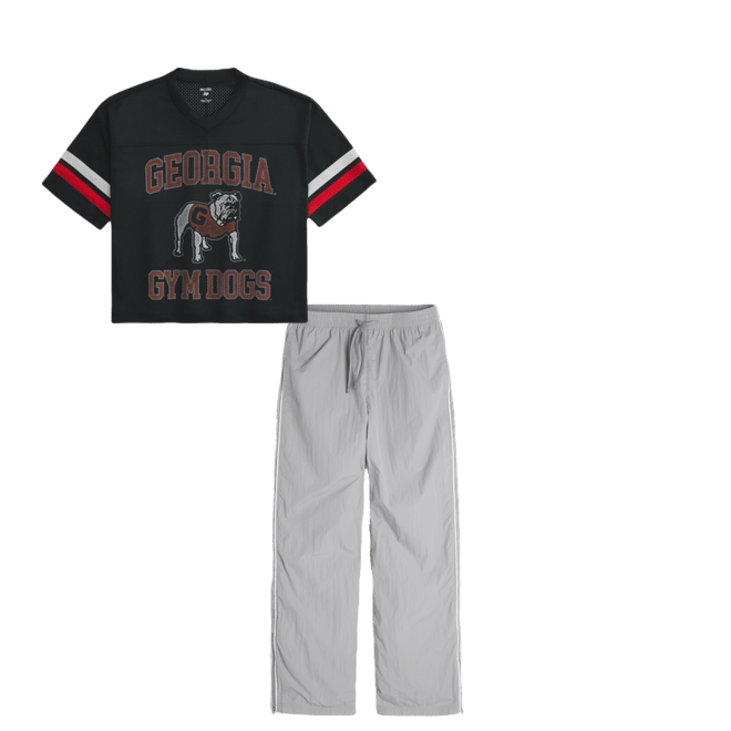 Baggy Crop University of Georgia Graphic Football Jersey