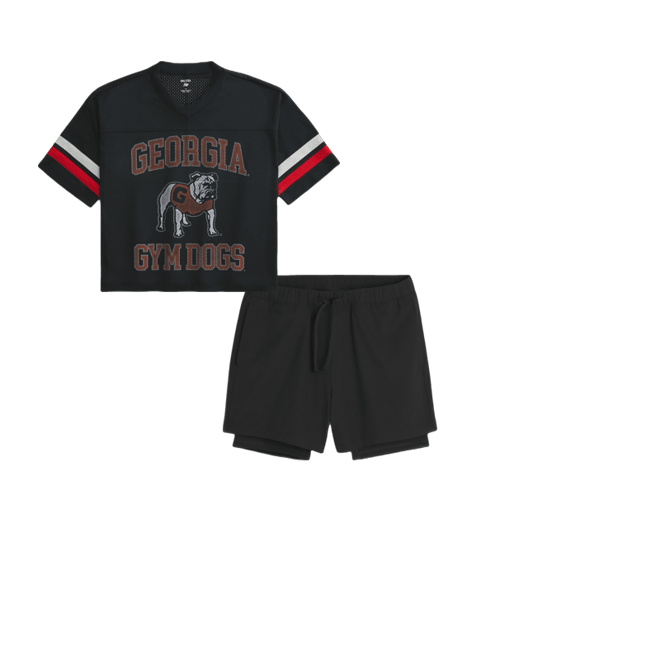 Baggy Crop University of Georgia Graphic Football Jersey