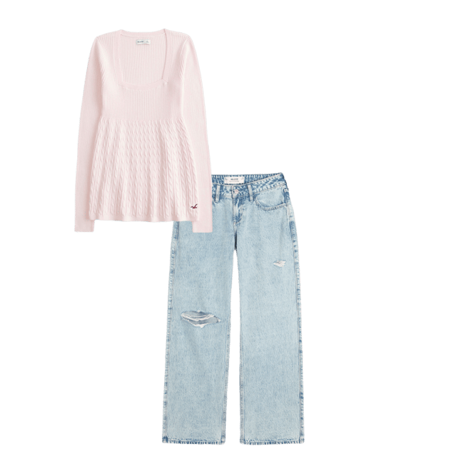 Long-Sleeve Square-Neck Babydoll