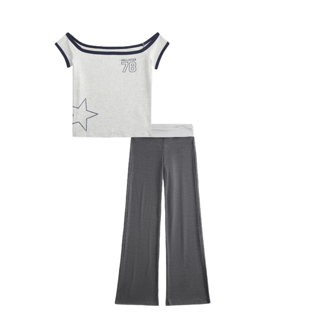 Off-the-Shoulder Logo Graphic Tee