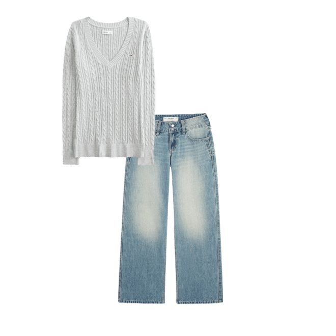 Cable-Knit Icon V-Neck Sweater