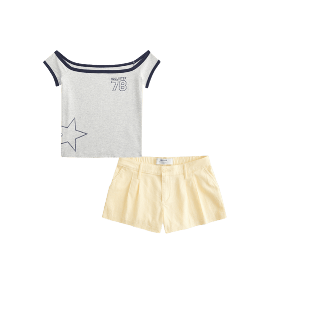 Off-the-Shoulder Logo Graphic Tee