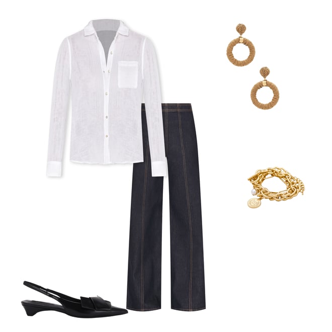 6th bundle featuring 4 items which compliment Ellis Gauze Button Down