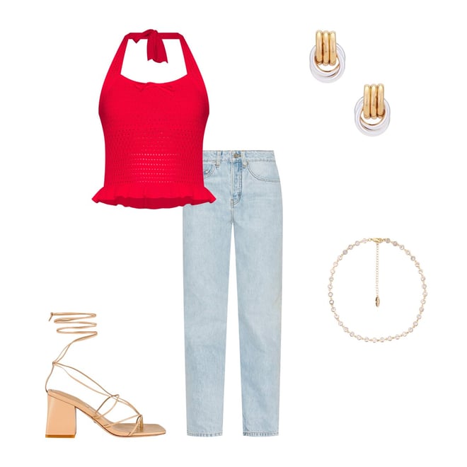 Amanda Uprichard Valentini Top in Crimson | REVOLVE