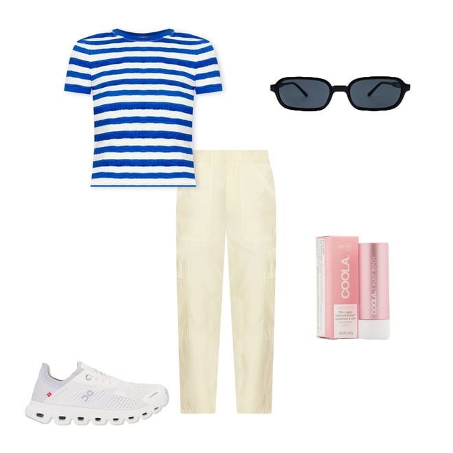 Alice Olivia Tess Tee in True Blue Off White REVOLVE