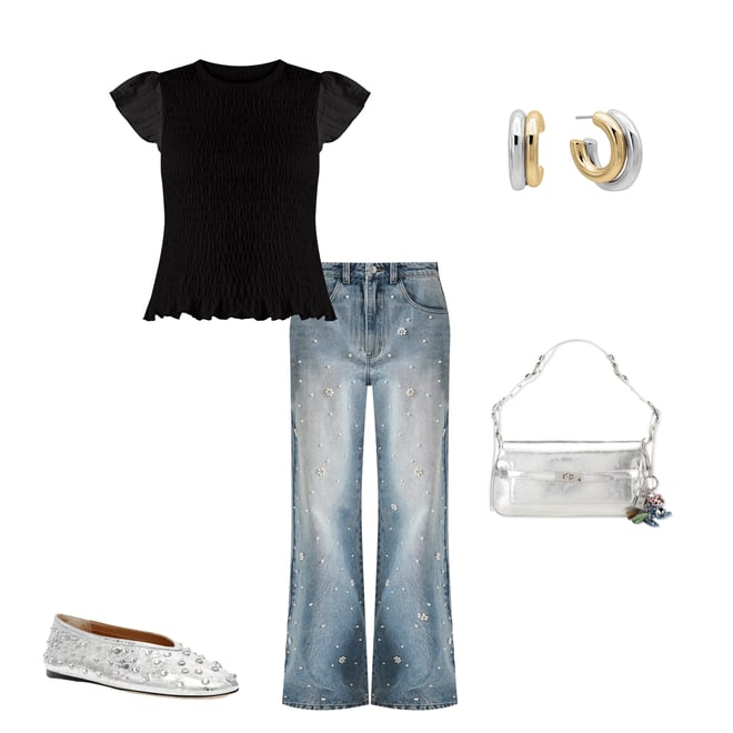 Steve Madden Halston Metallic Belt Buckle Shoulder Bag
