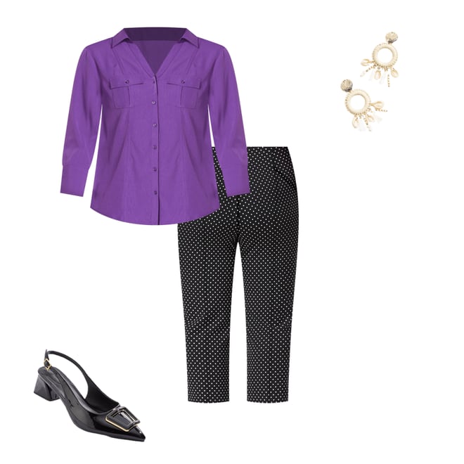  Cato Fashions | Cato Plus Size Cropped Dotted Ponte Pants
