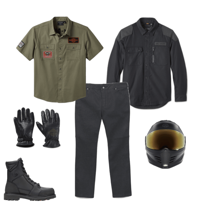 【k_t.214】両面　Harley-Davidson XL メキシコ Men's V-Twin Equipped Solid Mechanics Shirt | Harley