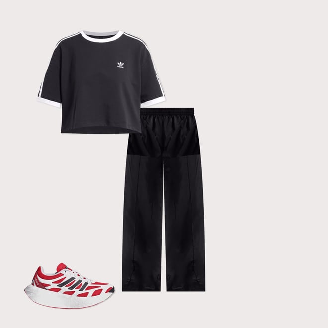 ■adidas■ 3S loose crop tee black JC8149 ADIDAS 3S LOOSE CROP T JC8149 T-SHIRT SHORT SLEEVE (W