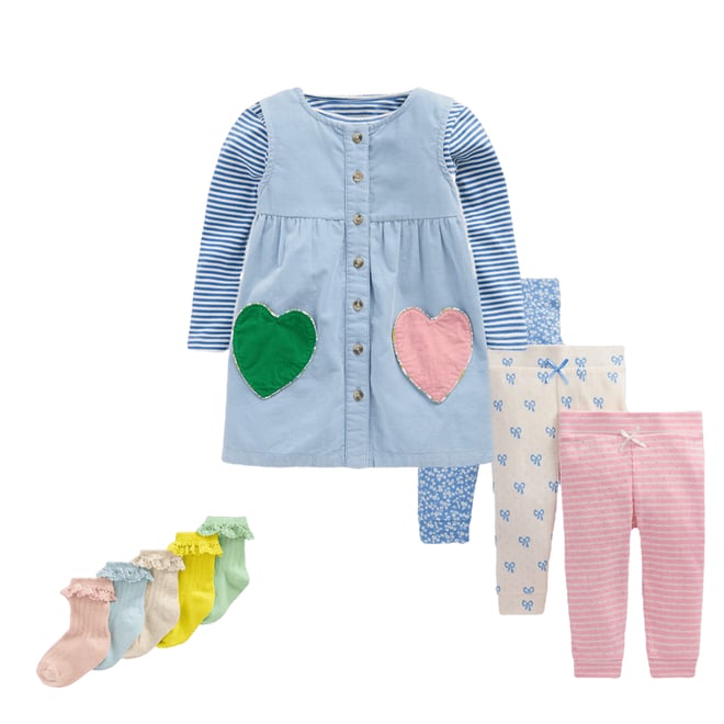 2nd bundle featuring 2 items which compliment 3 Pack Pointelle Leggings-Ditsy / Bows