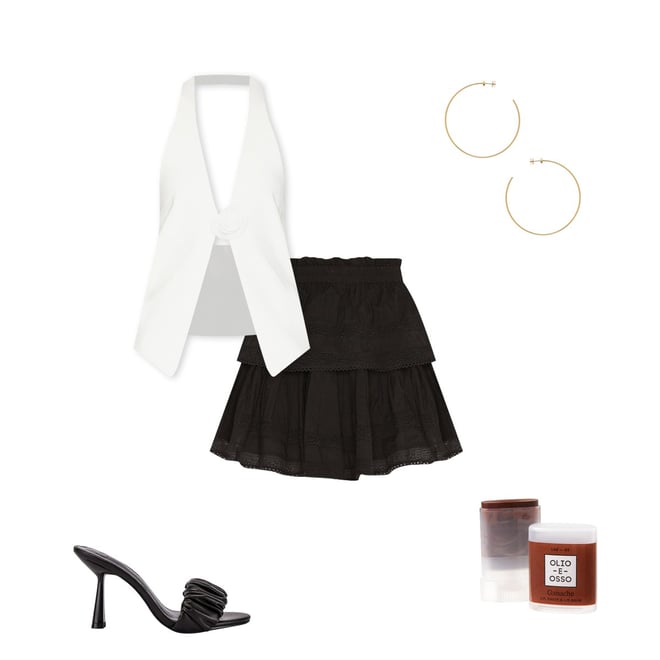 スカート RONRON SMOCKING UNBALANCE SKIRT BLACK [RR23CSK2501BK] RONRON SMOCKING UNBALANCE SKIRT BLACK [RR23CSK2501BK