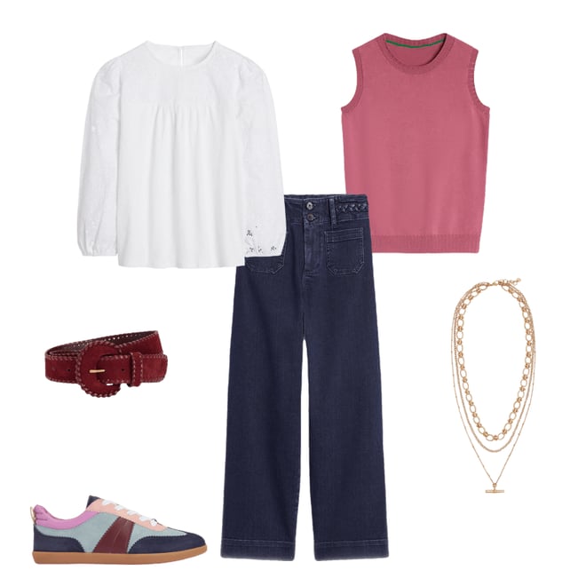 3rd bundle featuring 5 items which compliment May Broderie Top-White