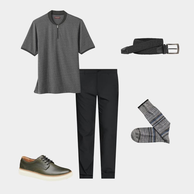 1st bundle featuring 4 items which compliment Jacquard Zip Polo