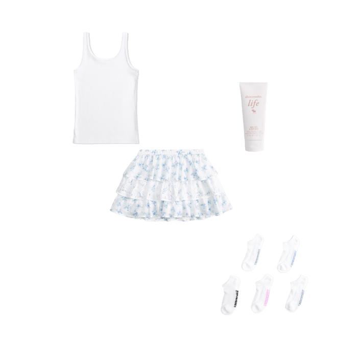 lace ruffle micro mini skort