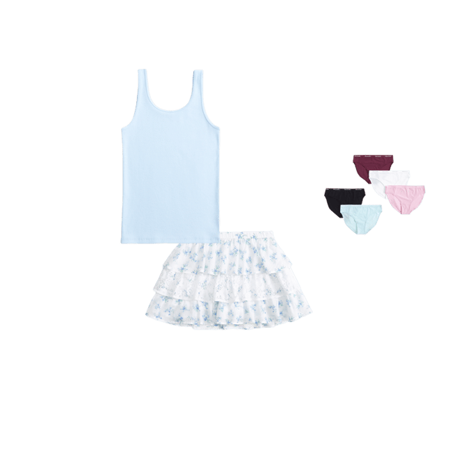 lace ruffle micro mini skort