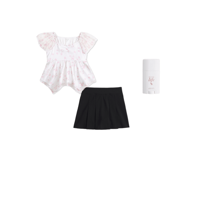 pleated uniform mini skort