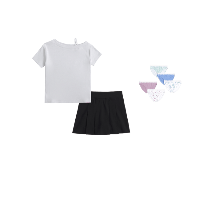 pleated uniform mini skort