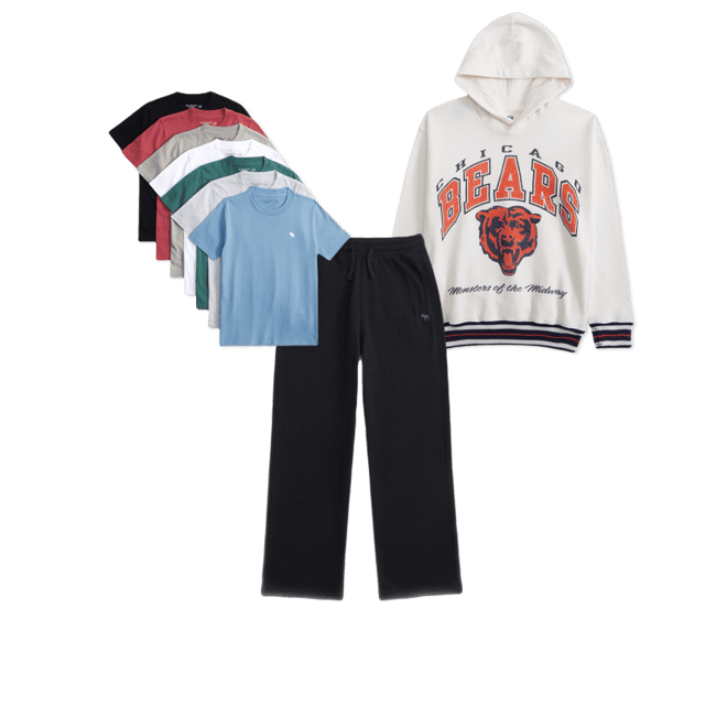 chicago bears graphic popover hoodie