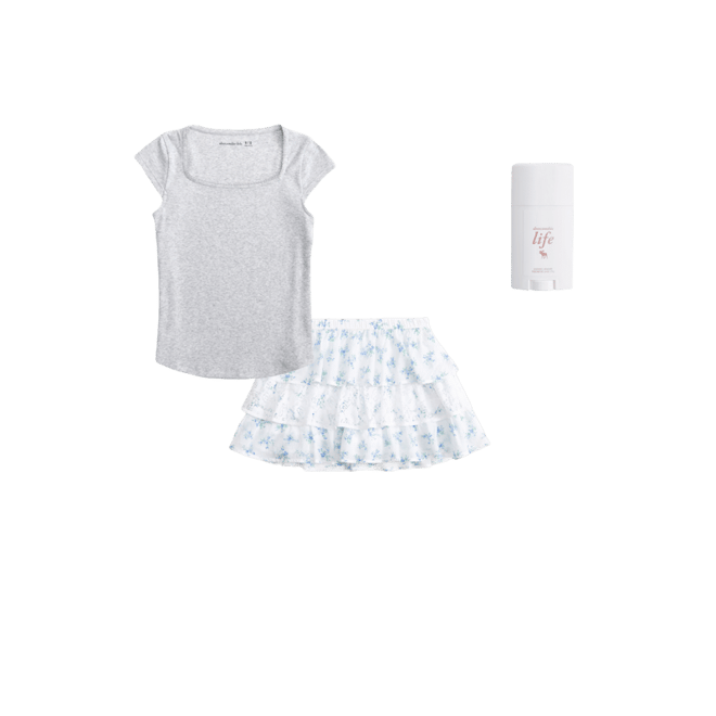 lace ruffle micro mini skort