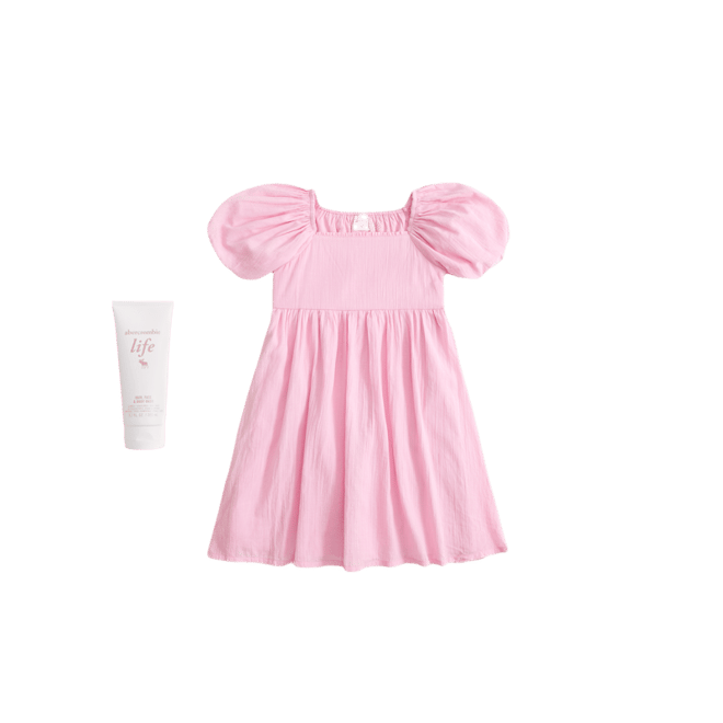 puff sleeve babydoll mini dress