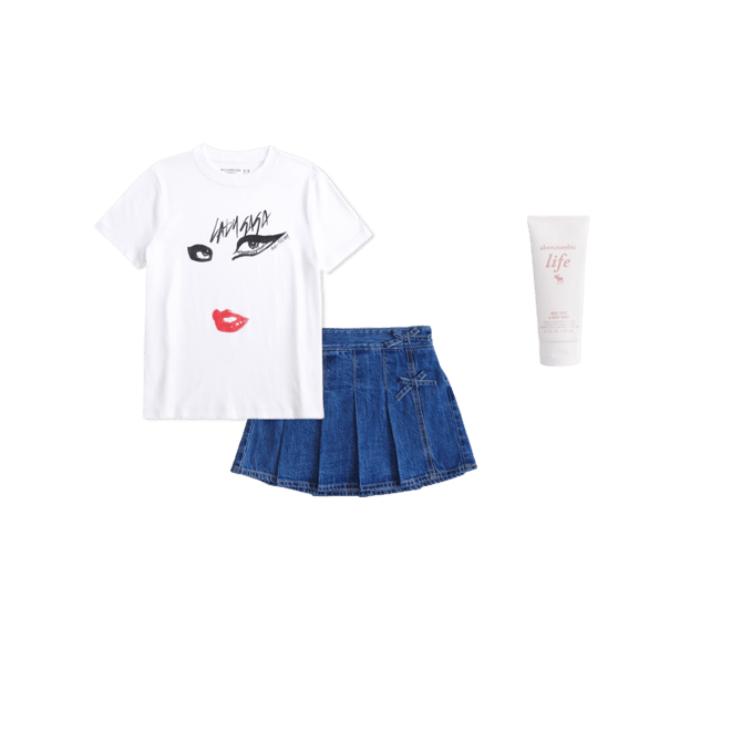 pleated wrap denim mini skort