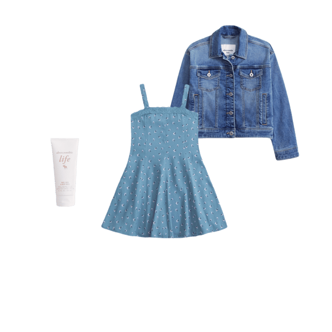 a&f mila lace-trim mini dress