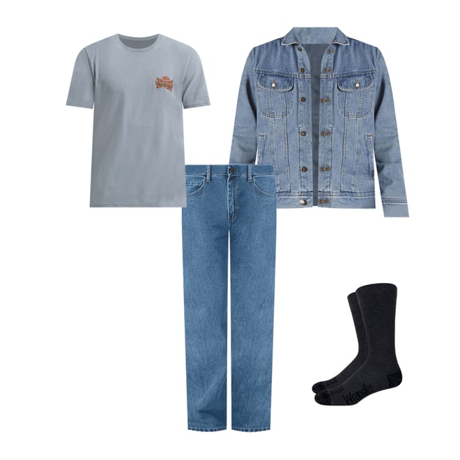 Wrangler® Five Star Premium Denim Relaxed Fit Jean in Stone Bleach