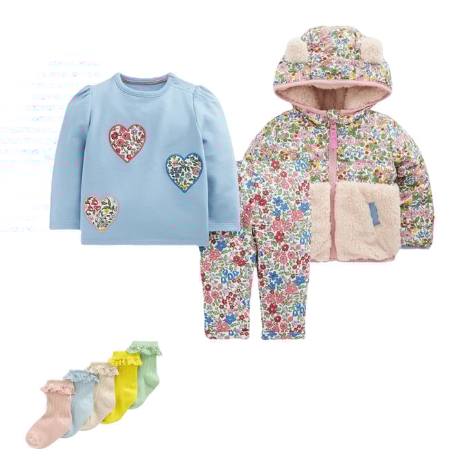 1st bundle featuring 2 items which compliment Appliqué Jersey Play Set-Blue Floral Hearts