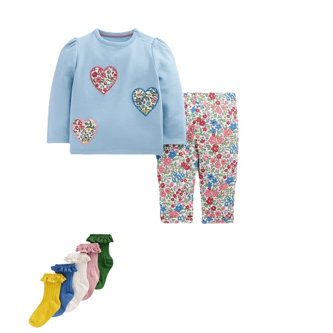 2nd bundle featuring 1 items which compliment Appliqué Jersey Play Set-Blue Floral Hearts
