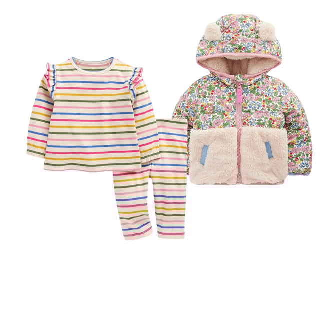 4th bundle featuring 1 items which compliment Mixed Borg Jacket-Ivory Berry Floral